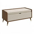 Sitzbank mit Stauraum 120 x 45 x 65 cm Holz Beige Braun gepolstert