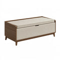 Polsterbank mit Stauraum 100 x 40 x 48 cm Holz und Textil Beige Braun modern