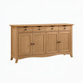 Sideboard 160 x 45 x 90 cm aus Eichenholz Natur mit 4 Türen und 4 Schubladen im Landhausstil