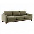 3-Sitzer Sofa 220 x 90 x 85 cm Olivgrüner Stoffbezug mit Holzfüßen im modernen Stil