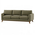 3-Sitzer Sofa 220 x 90 x 85 cm olivgrüner Stoffbezug Holzfüße skandinavischer Stil