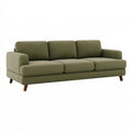3-Sitzer Sofa 210 x 90 x 85 cm olivgrüner Textilbezug mit Holzfüßen moderner Stil
