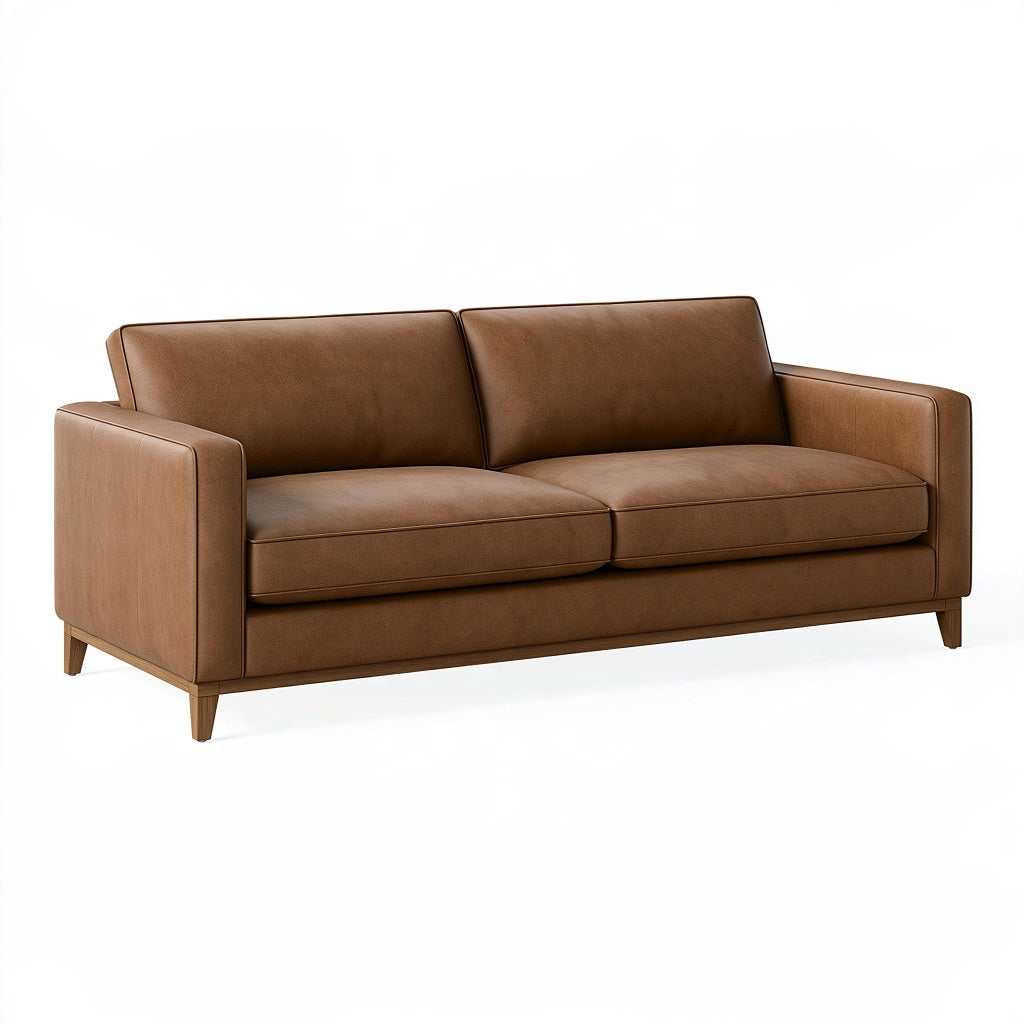 2-Sitzer Sofa 180 x 90 x 85 cm braun Bezug in Lederoptik modernes Wohnzimmermöbel