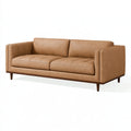 3-Sitzer Sofa 210 x 90 x 82 cm Leder Cognac Mid-Century mit Knopfheftung