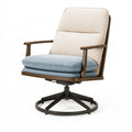 Drehsessel 76 x 82 x 98 cm Holz Metall Stoff Beige Hellblau Wohnzimmer Retro