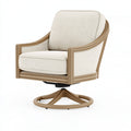 Drehsessel 82 x 88 x 96 cm Holz Textil Creme moderner Wohnsessel