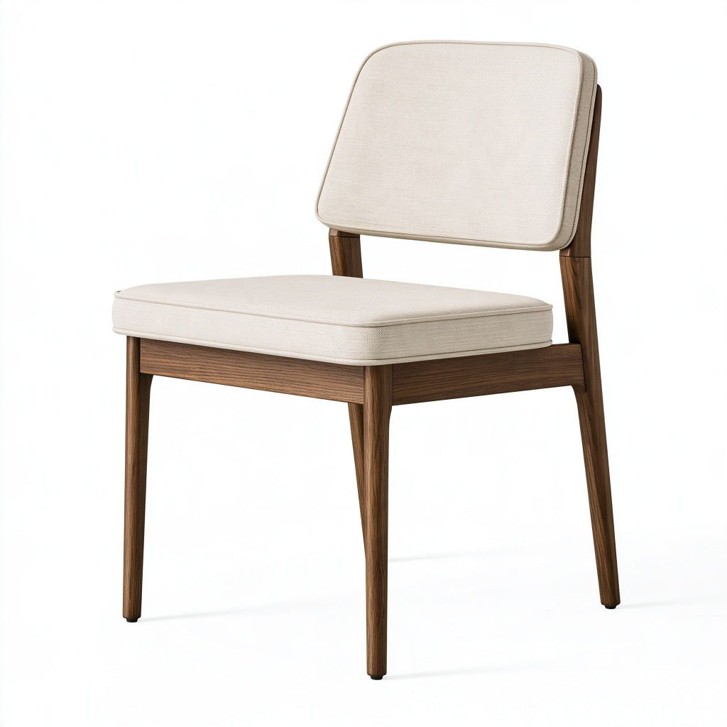 Esszimmerstuhl 50 x 55 x 82 cm Holz Beige gepolstert skandinavischer Stil