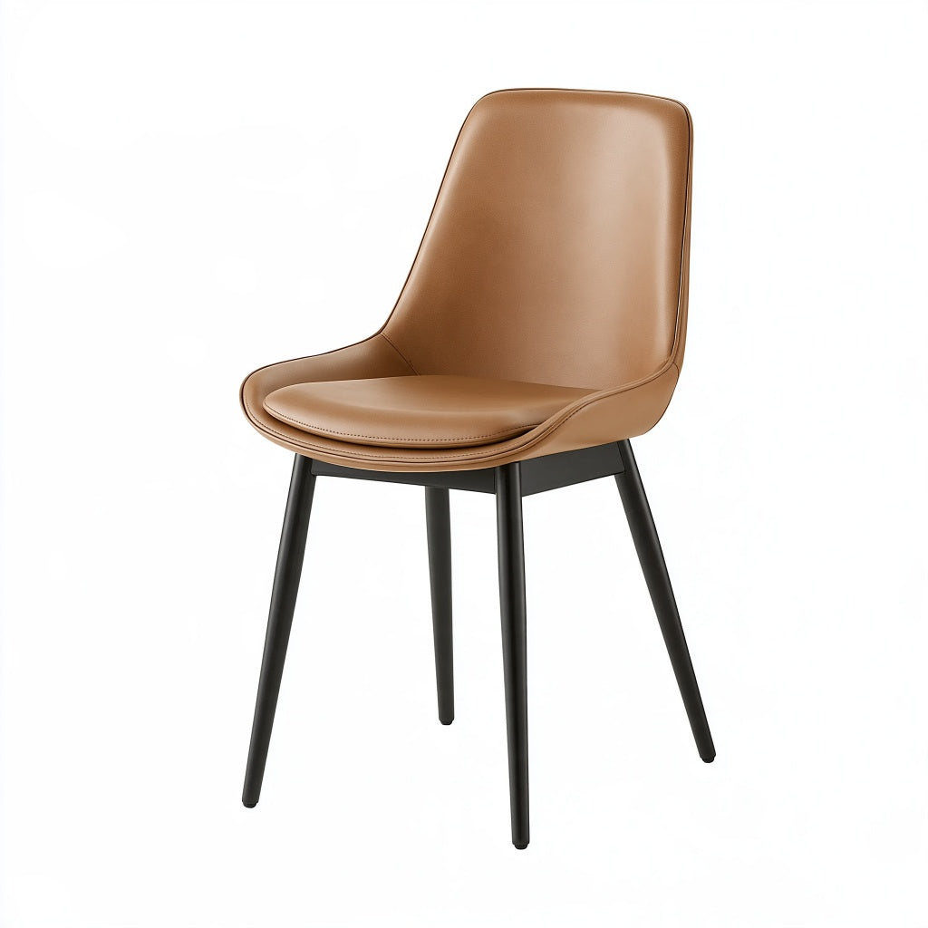 Esszimmerstuhl 55 x 60 x 85 cm Kunstleder Braun Metallgestell Modern